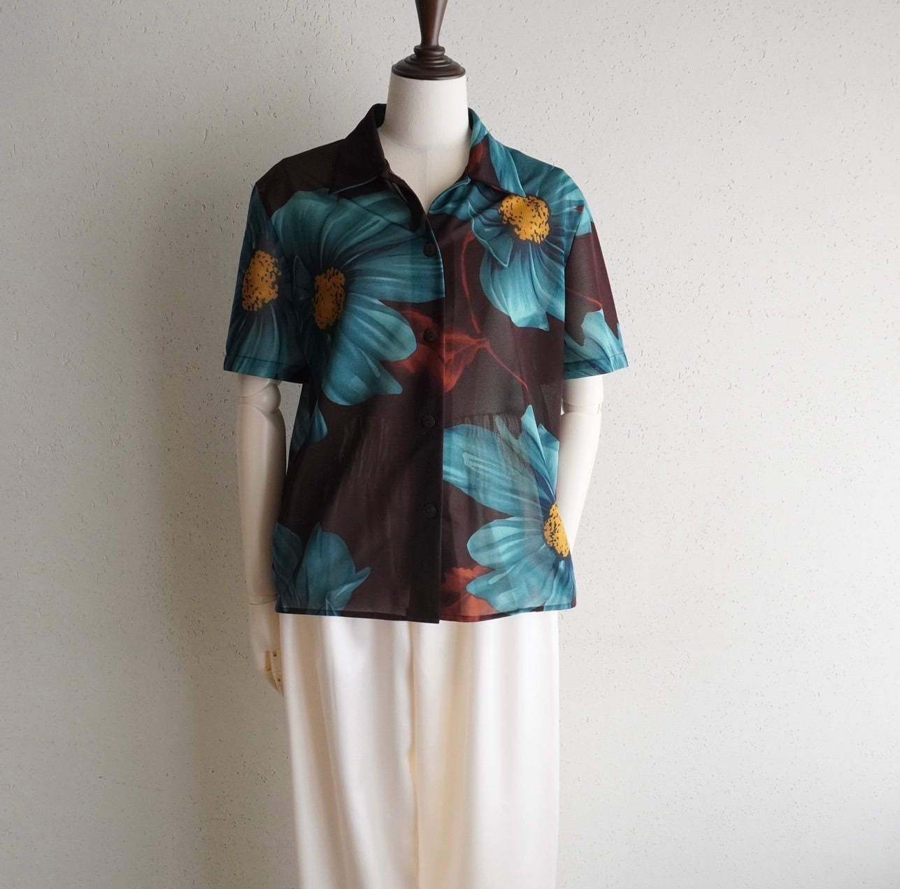 90s Sheer Printed Shirt Made in USA