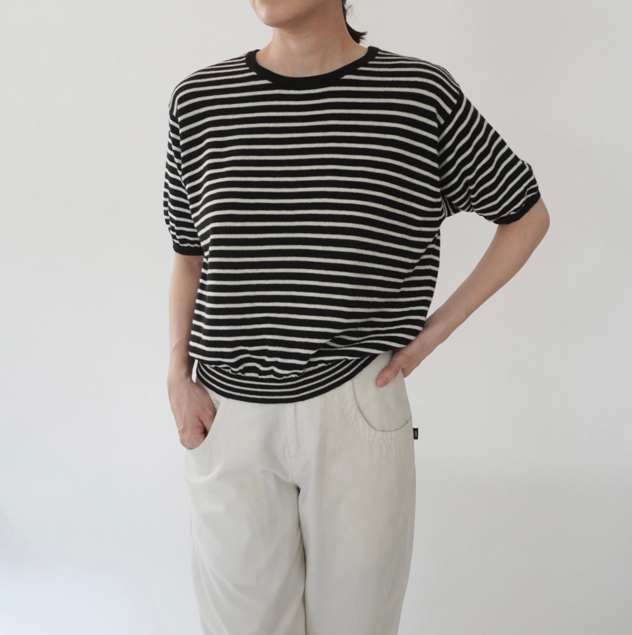 90s Black x White Striped Top