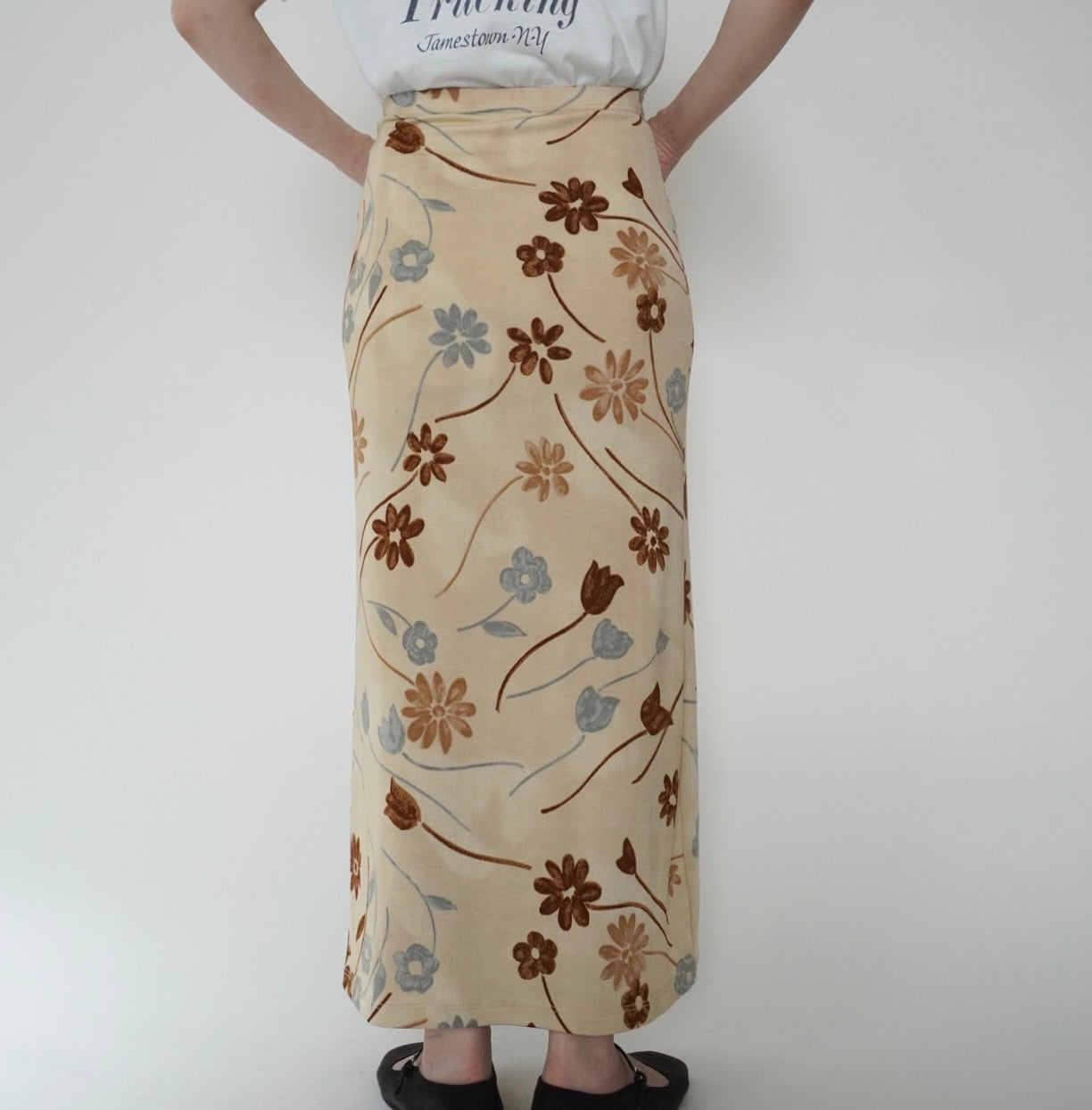90s Floral Print Skirt Made in Italy