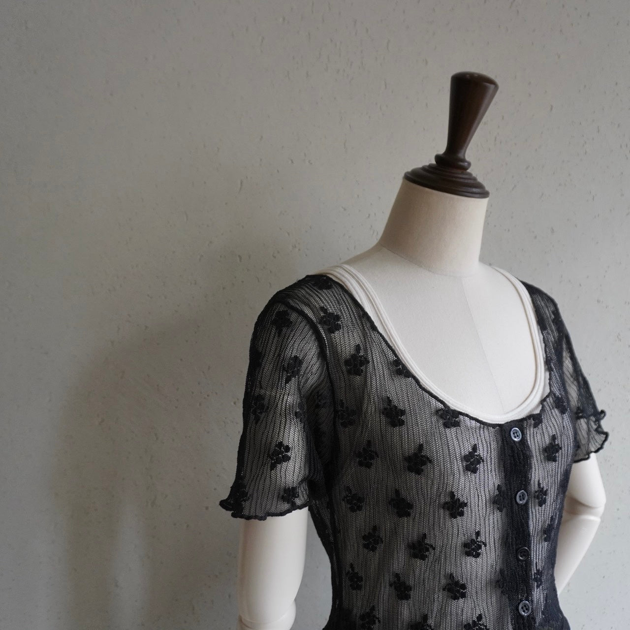 90s Black Lace Blouse