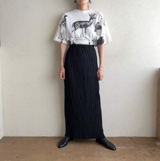 90s EURO  Black Pleated Skirt