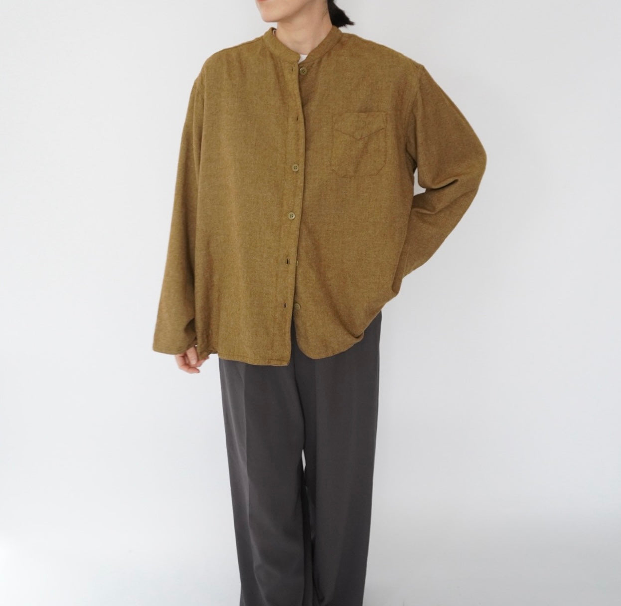 70s Wool×Cotton Design Shirt