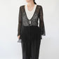 90s Black Sheer Design Top