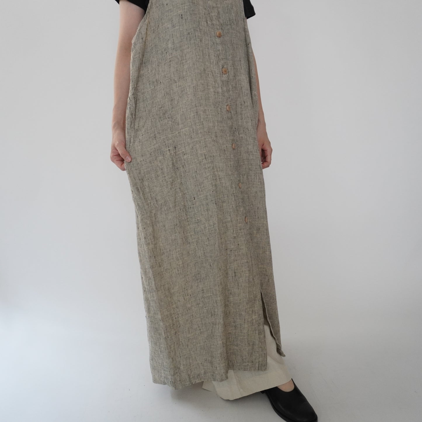 90s FLAX by jeanne engelhart Linen Dress