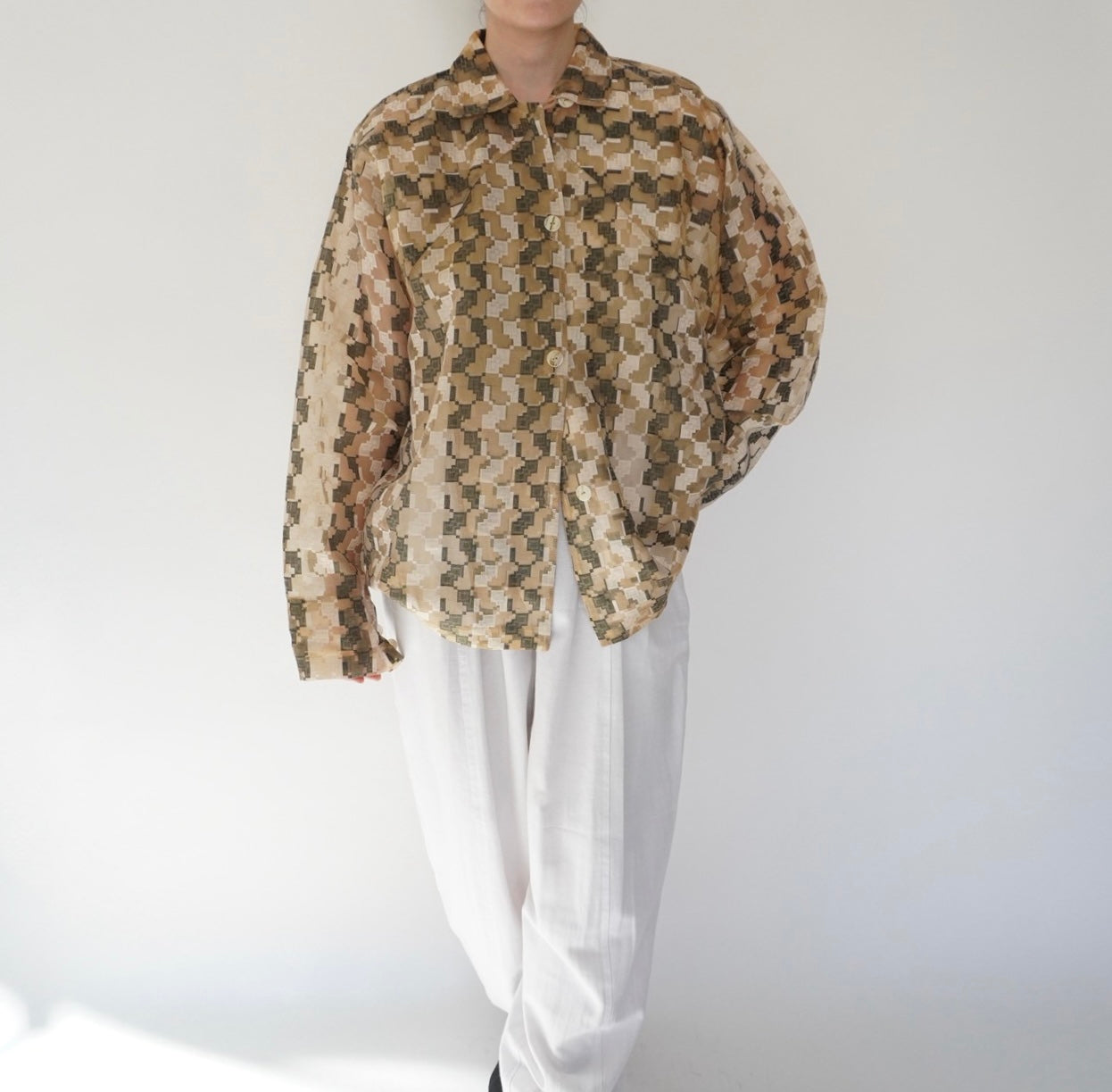 90s Sheer Pattern Shirt