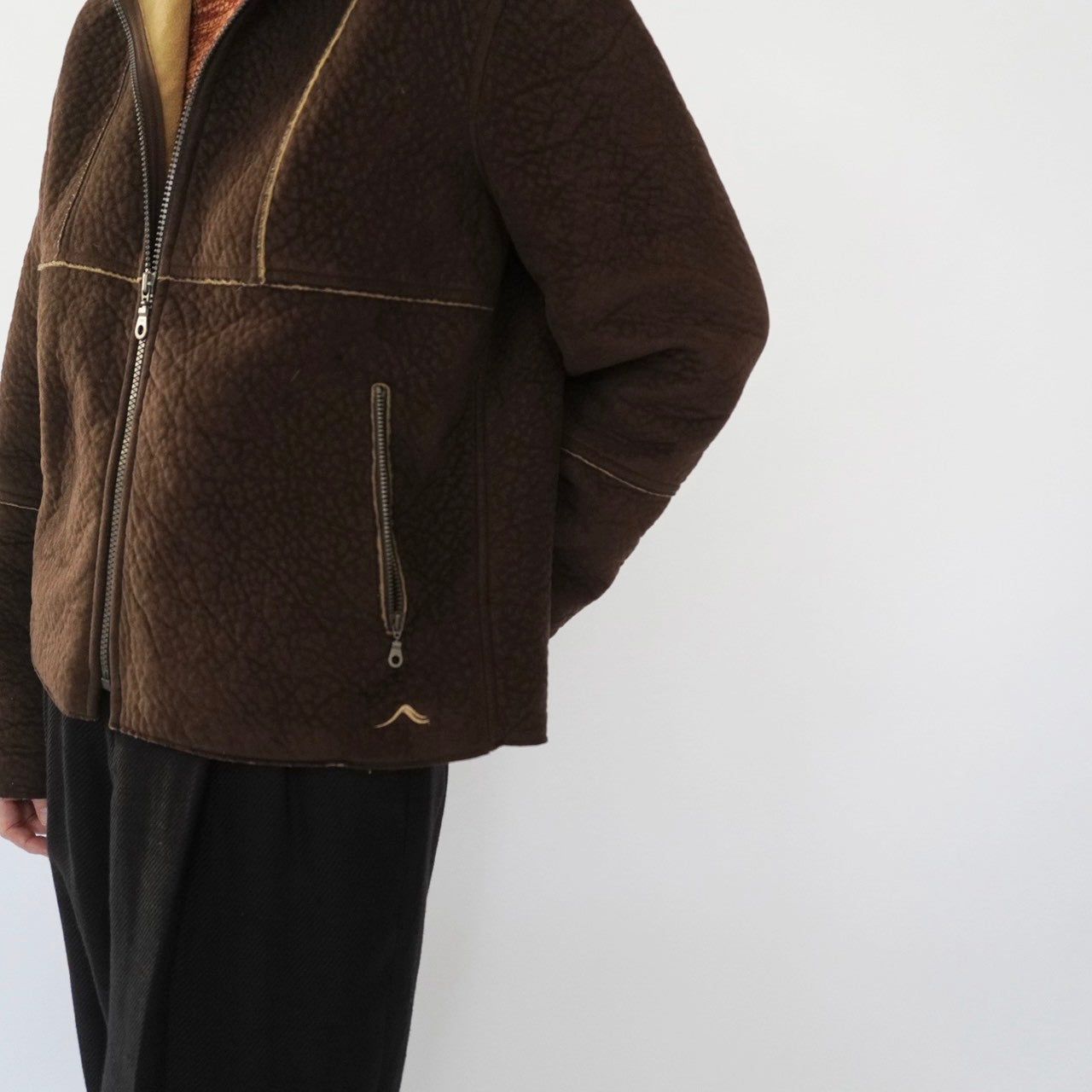 90s Faux Shearling Zipped Jacket