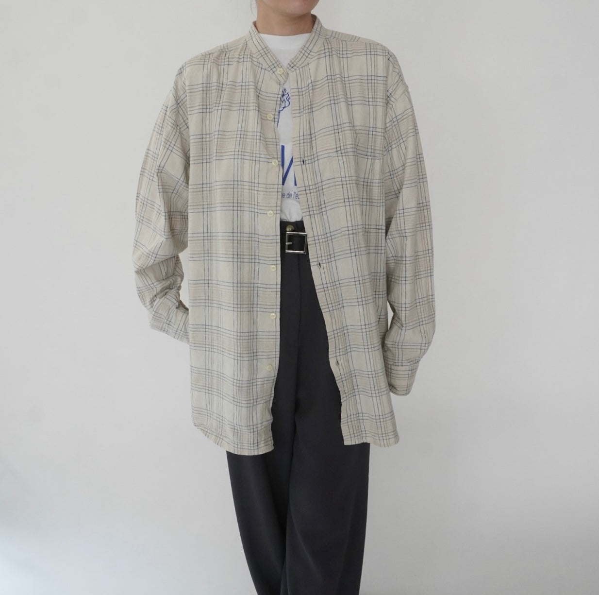 90s Linen Plaid Shirt