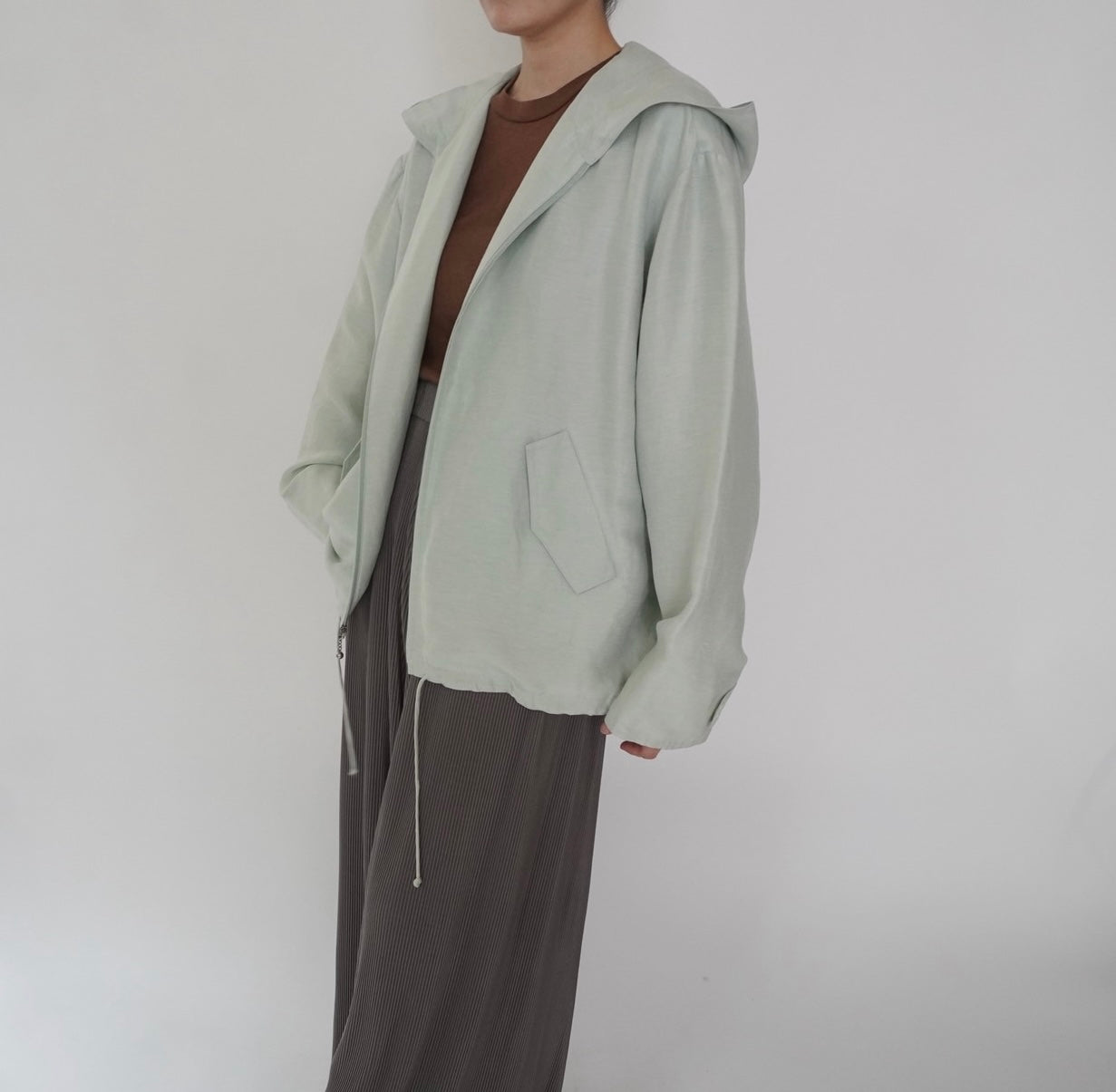 90s Linen×Silk Hoodie Jacket