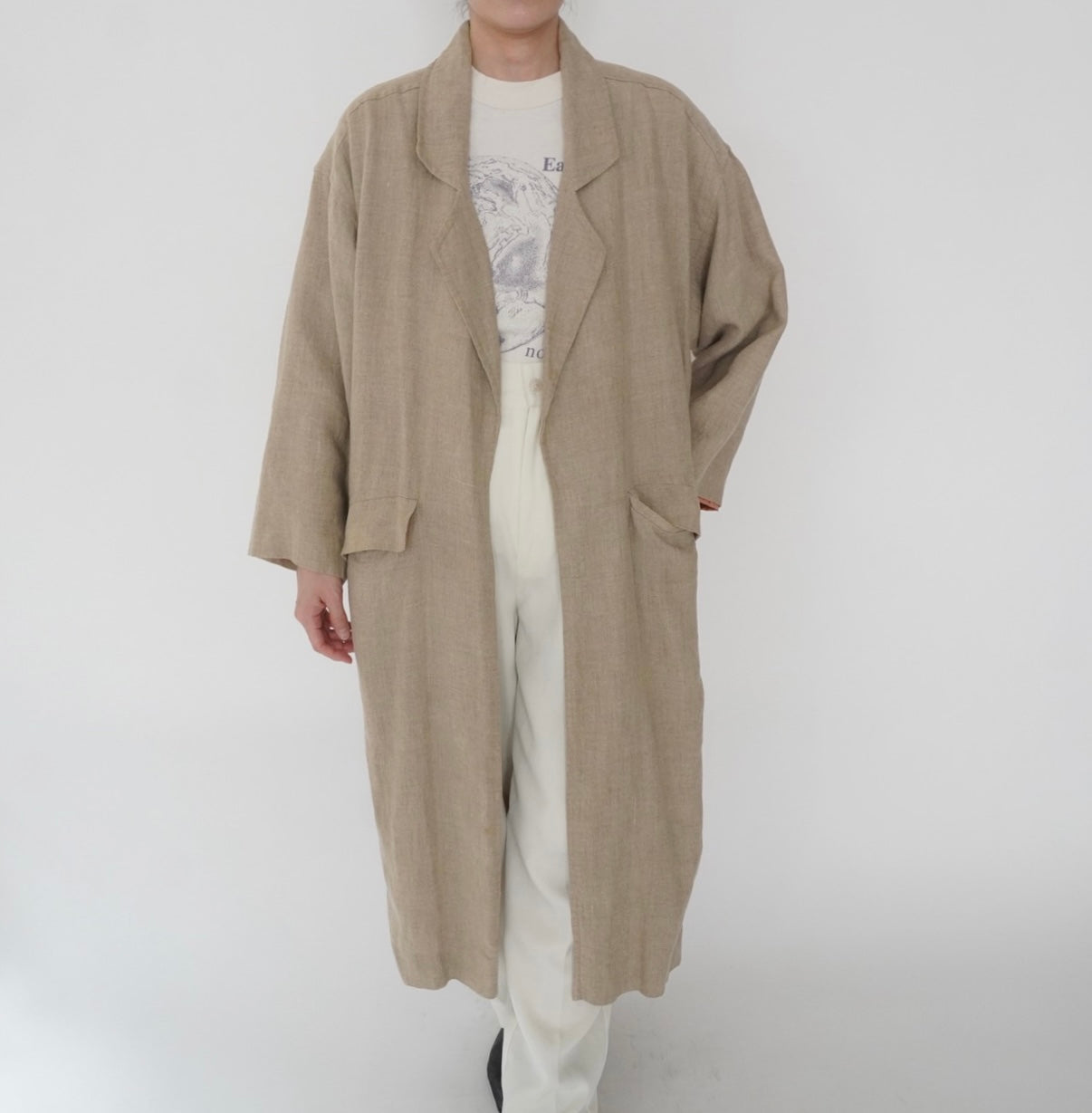 80s Linen Design Coat Made in USA