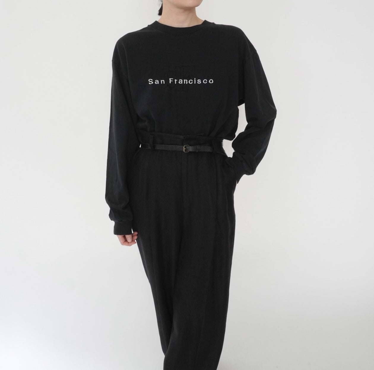 90s Embroidery Long Sleeves T-shirt Made in USA