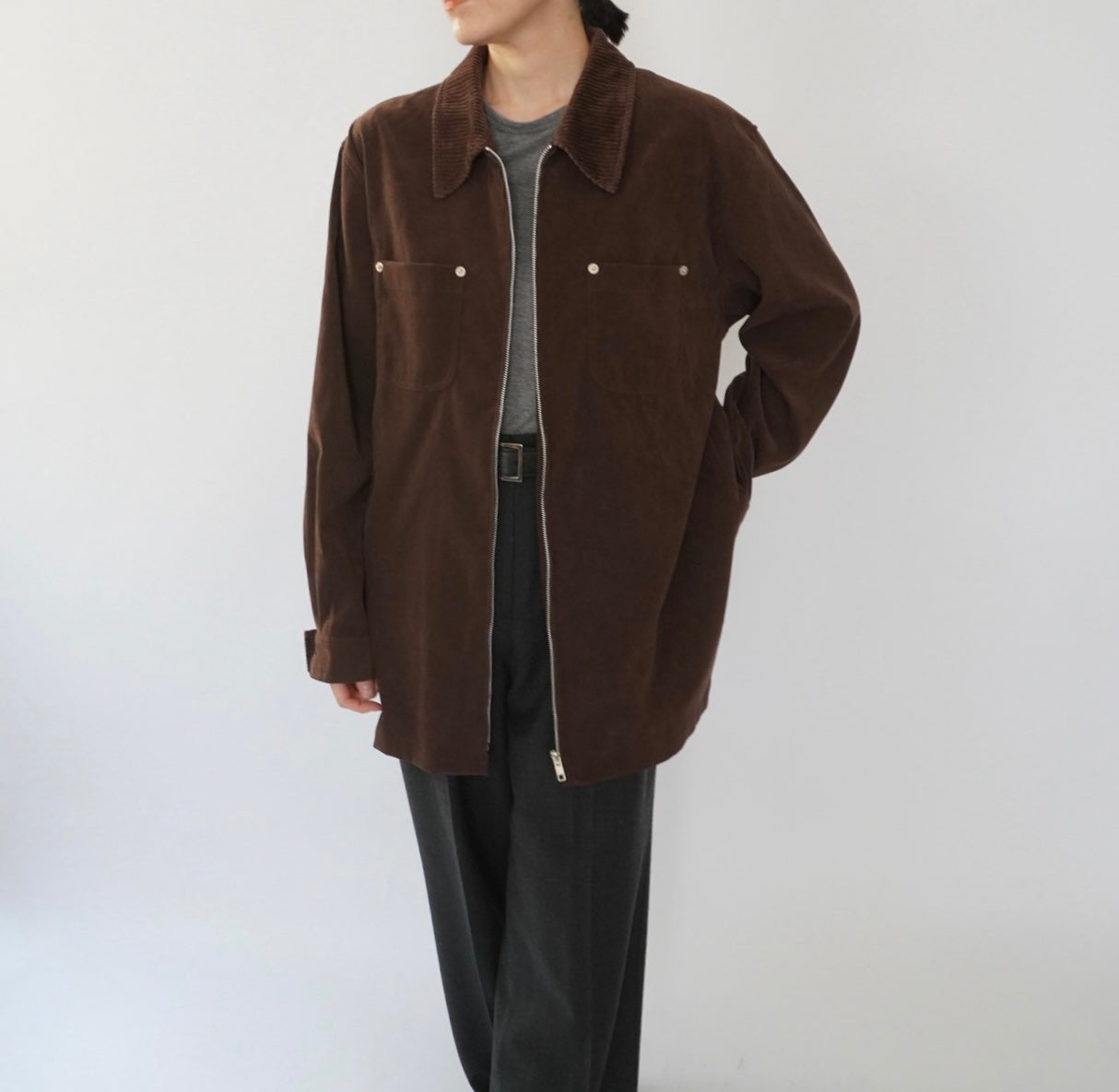 90s Zip Shirt Jacket