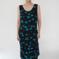 90s Rayon  Printed Sleeveless Dress