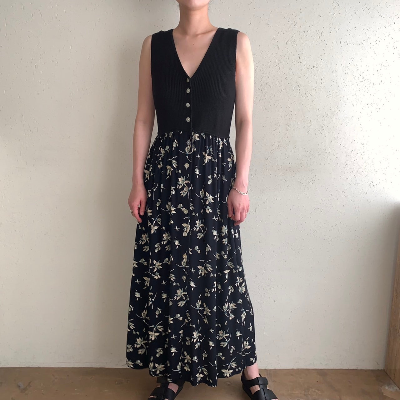 90s Sleeveless Printed Dress