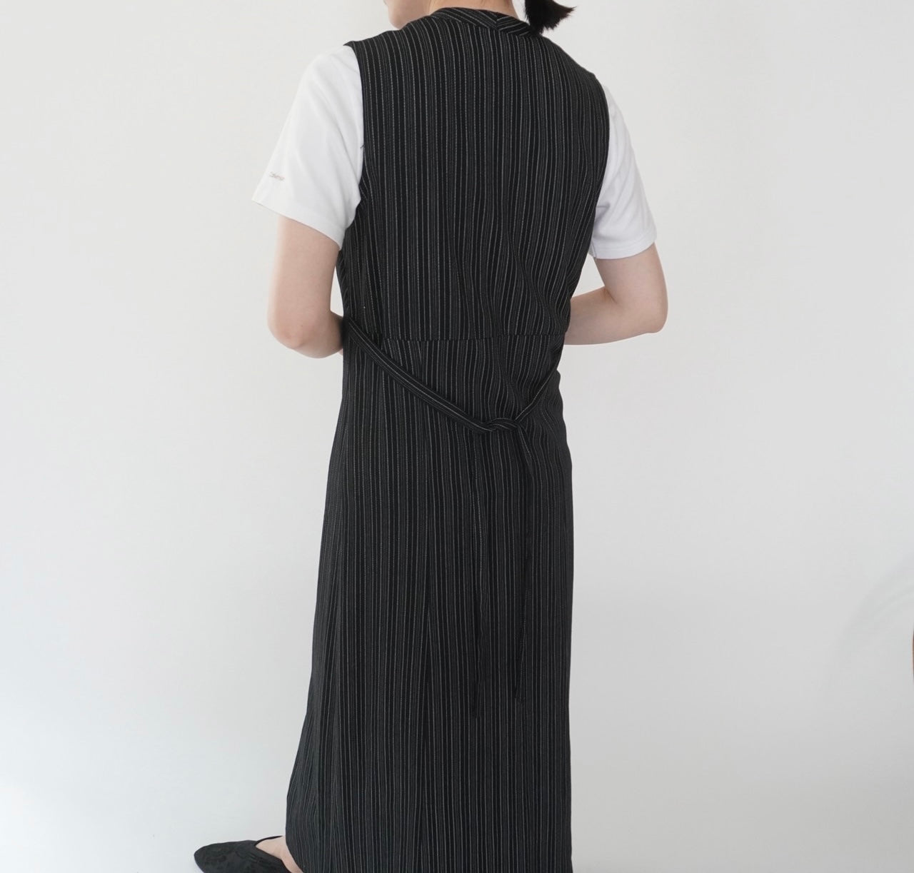80s Striped Sleeveless Dress Made in USA