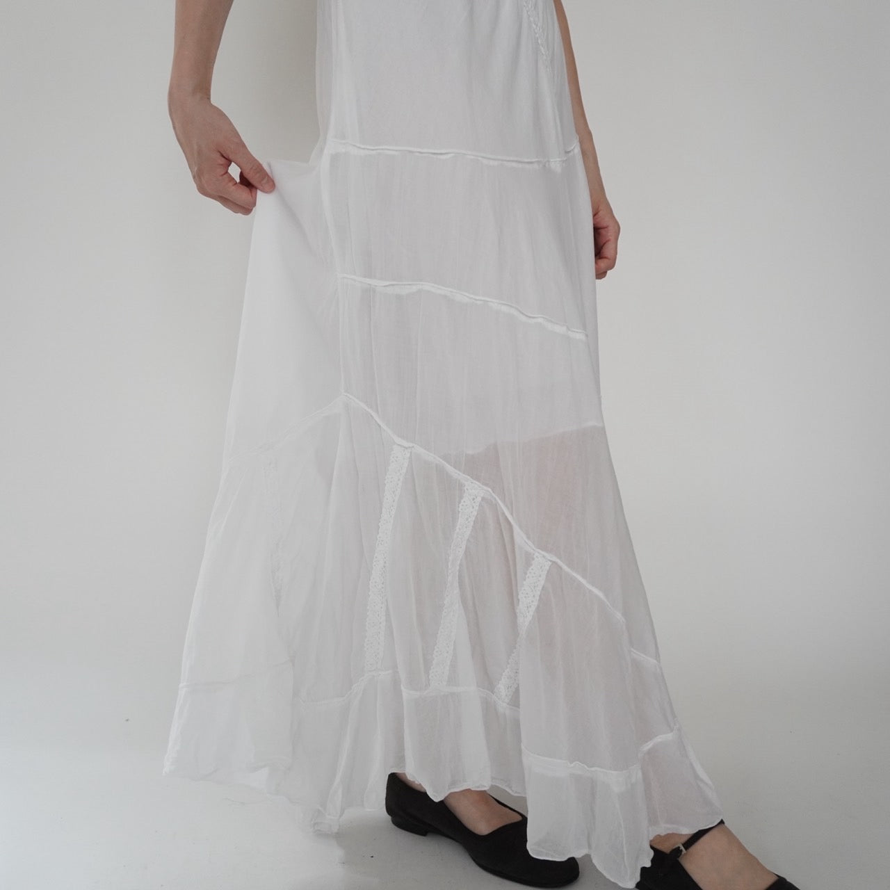 90s Cotton Lace Design Skirt Made in Italy