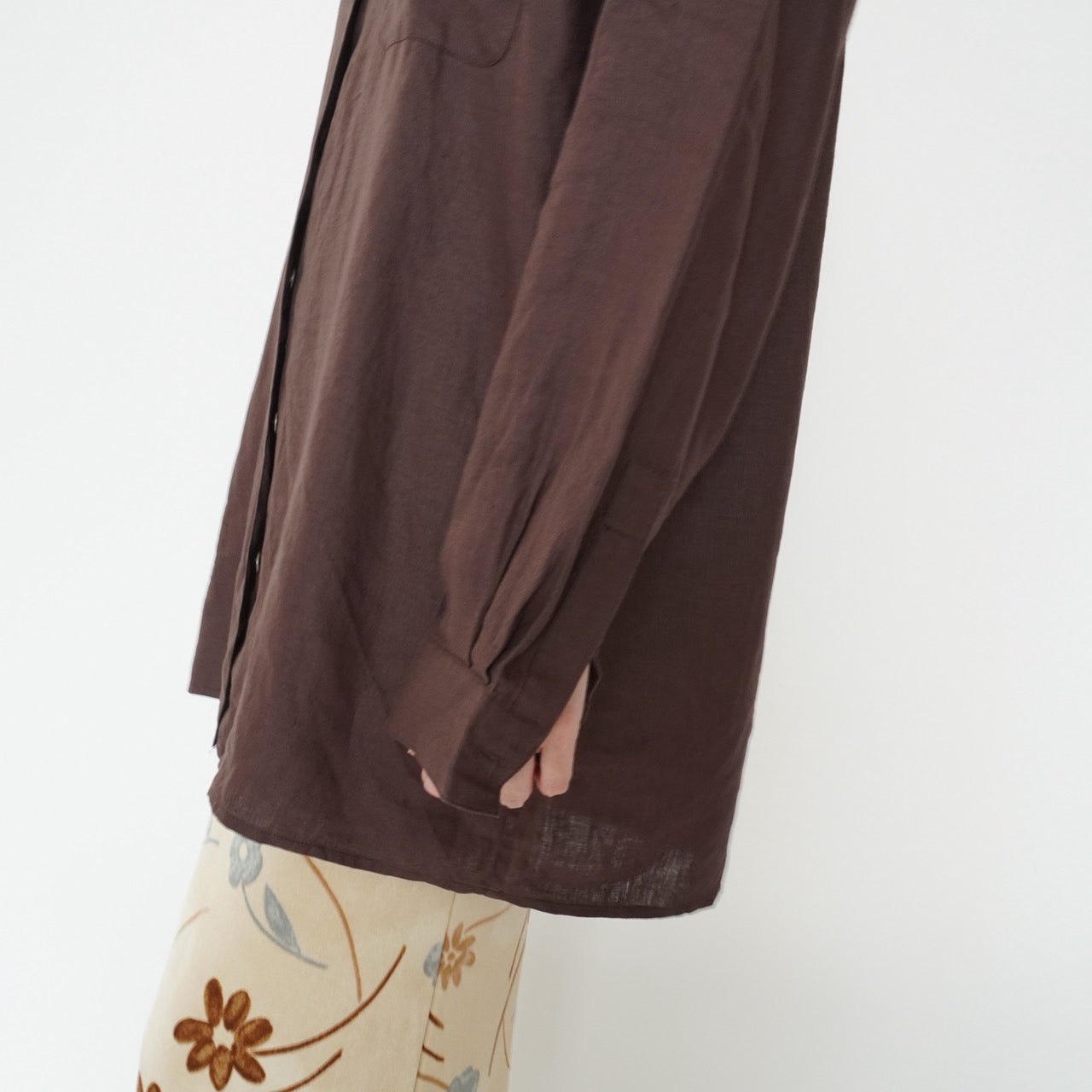 90s Brown Linen Shirt