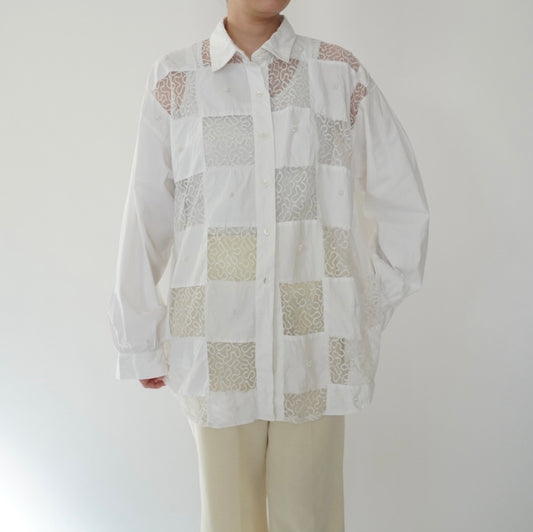 90s Lace Design Shirt