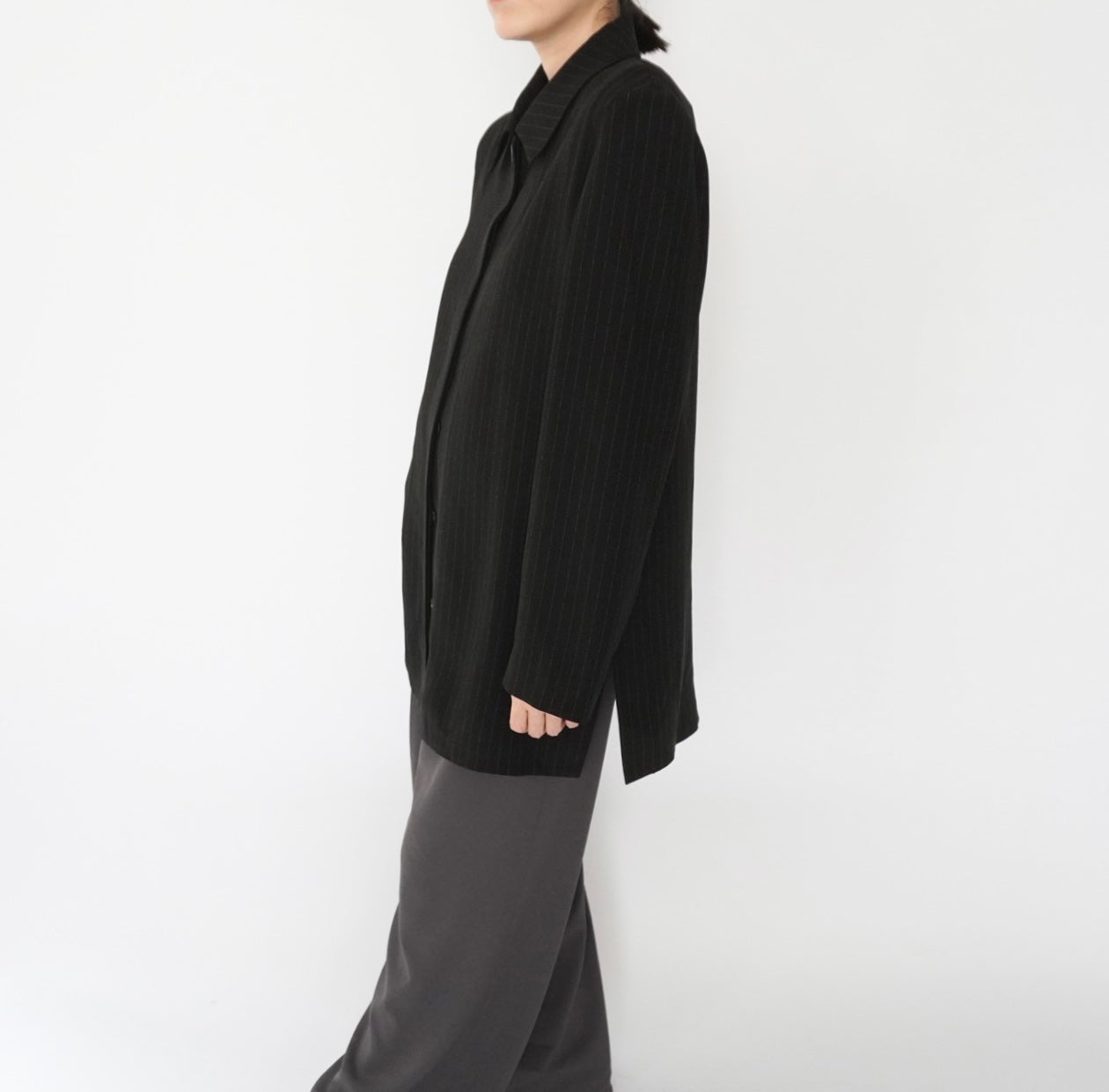 90s EURO Striped Shirt Jacket