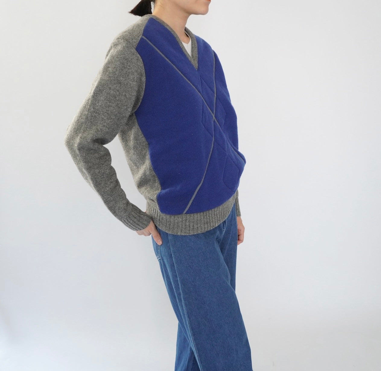 80s "PLAY BOY" Argyle Design Knit