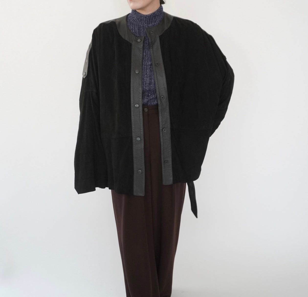 80s EURO Design Suede x Leather Jacket