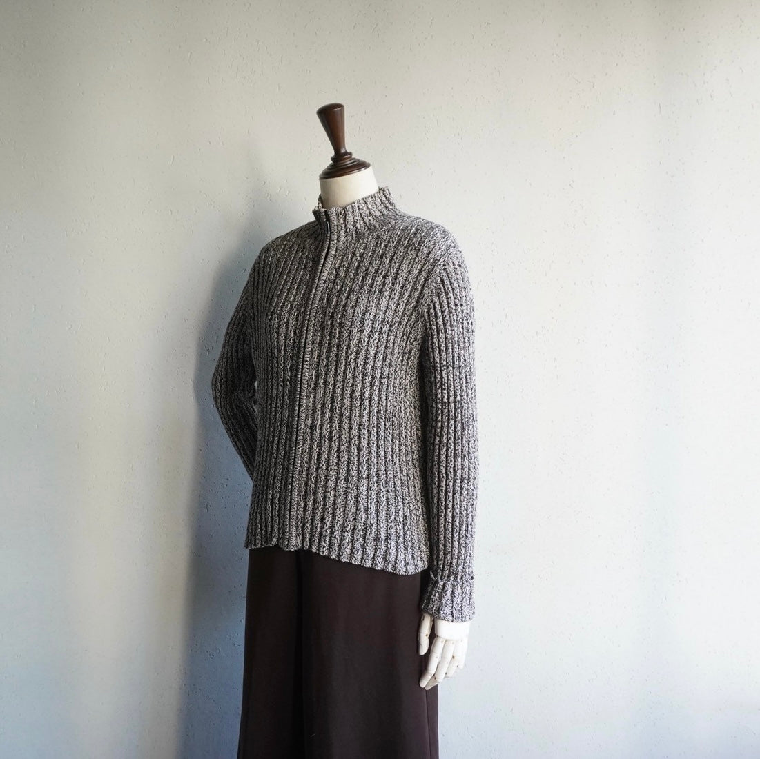 90s Cotton Knit Zip Top