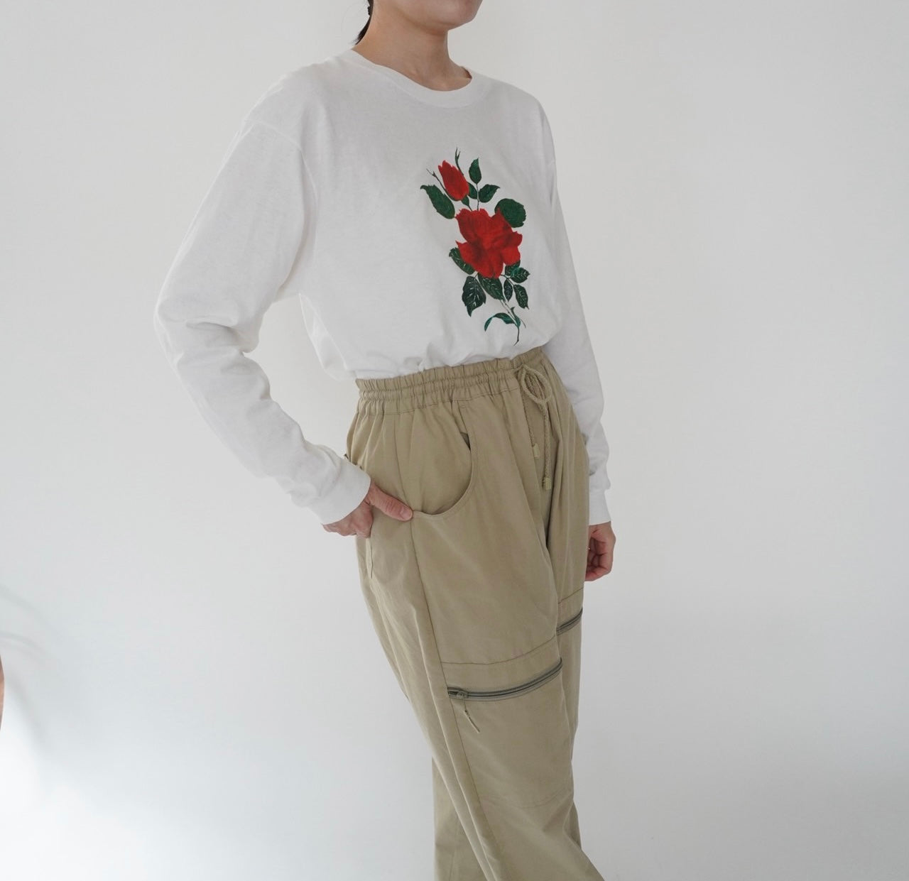 90s Printed Long T-shirt Made in USA