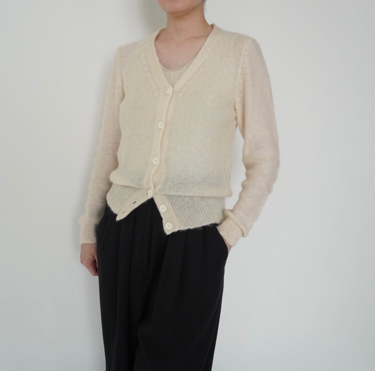 90s Ivory Knit Cardigan