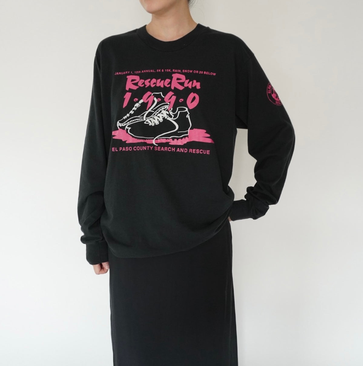 90s Printed Long Sleeves T-shirt Made in USA