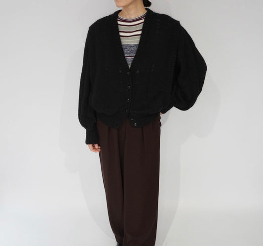 90s Balloon Sleeves Mohair Knit Cardigan Made in Italy