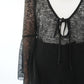 90s Black Sheer Design Top