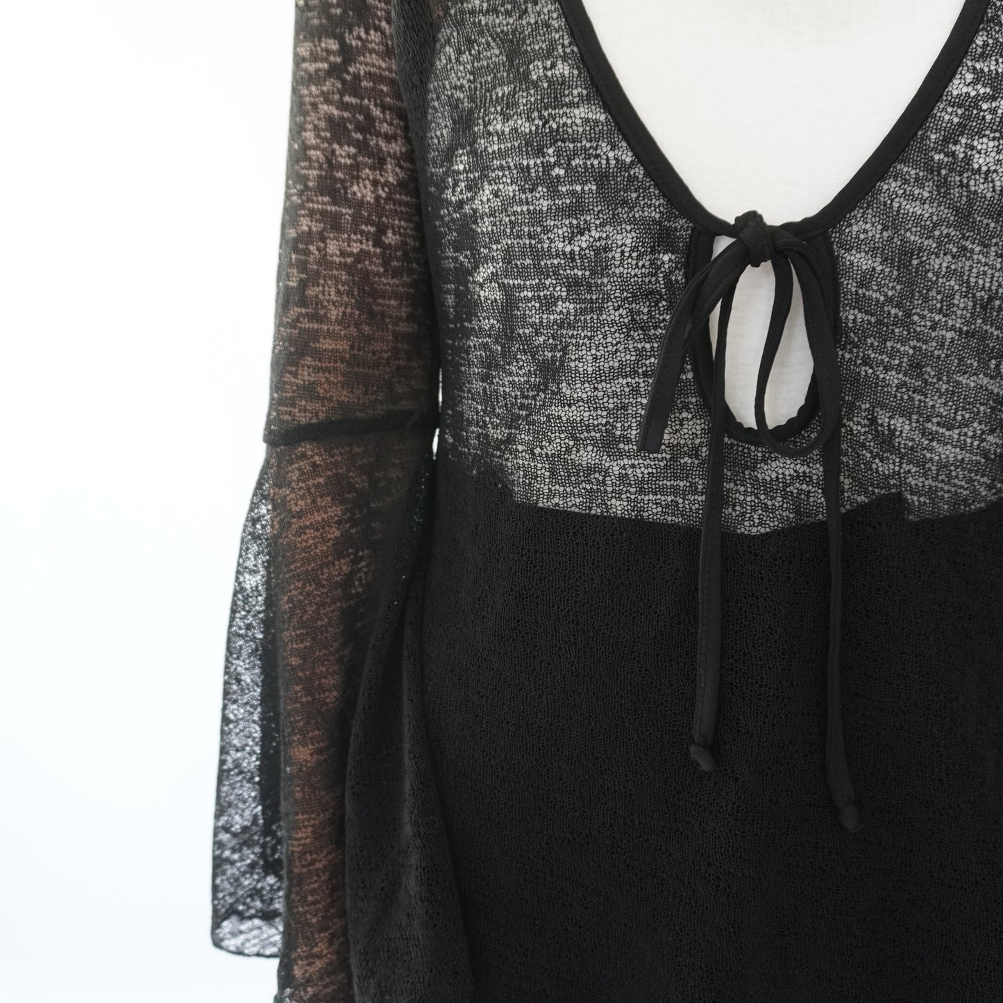 90s Black Sheer Design Top