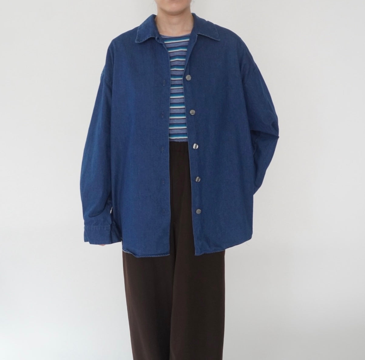 80s "ANNE KLEIN" Denim Shirt