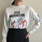 80s Printed Long Sleeves T-shirt Made in USA