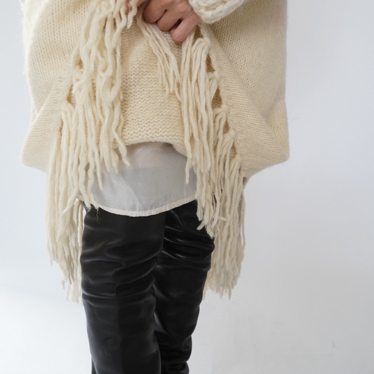80s Ivory Fringe Skirt