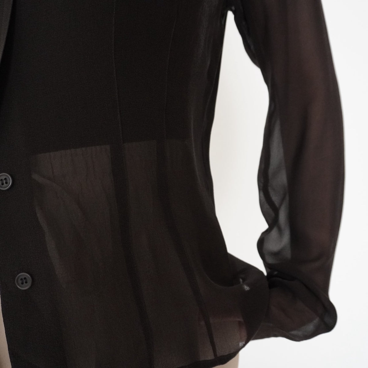 90s Brown Sheer Blouse