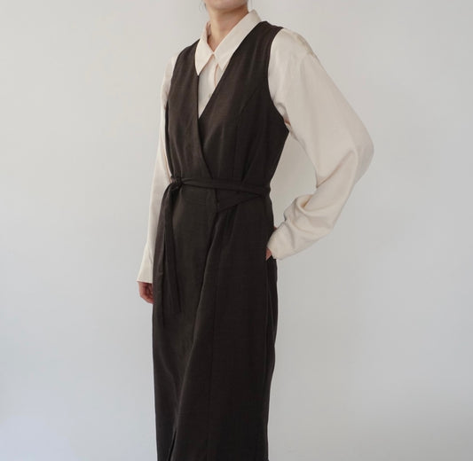 80s Sleeveless Wrap Dress