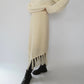 80s Ivory Fringe Skirt