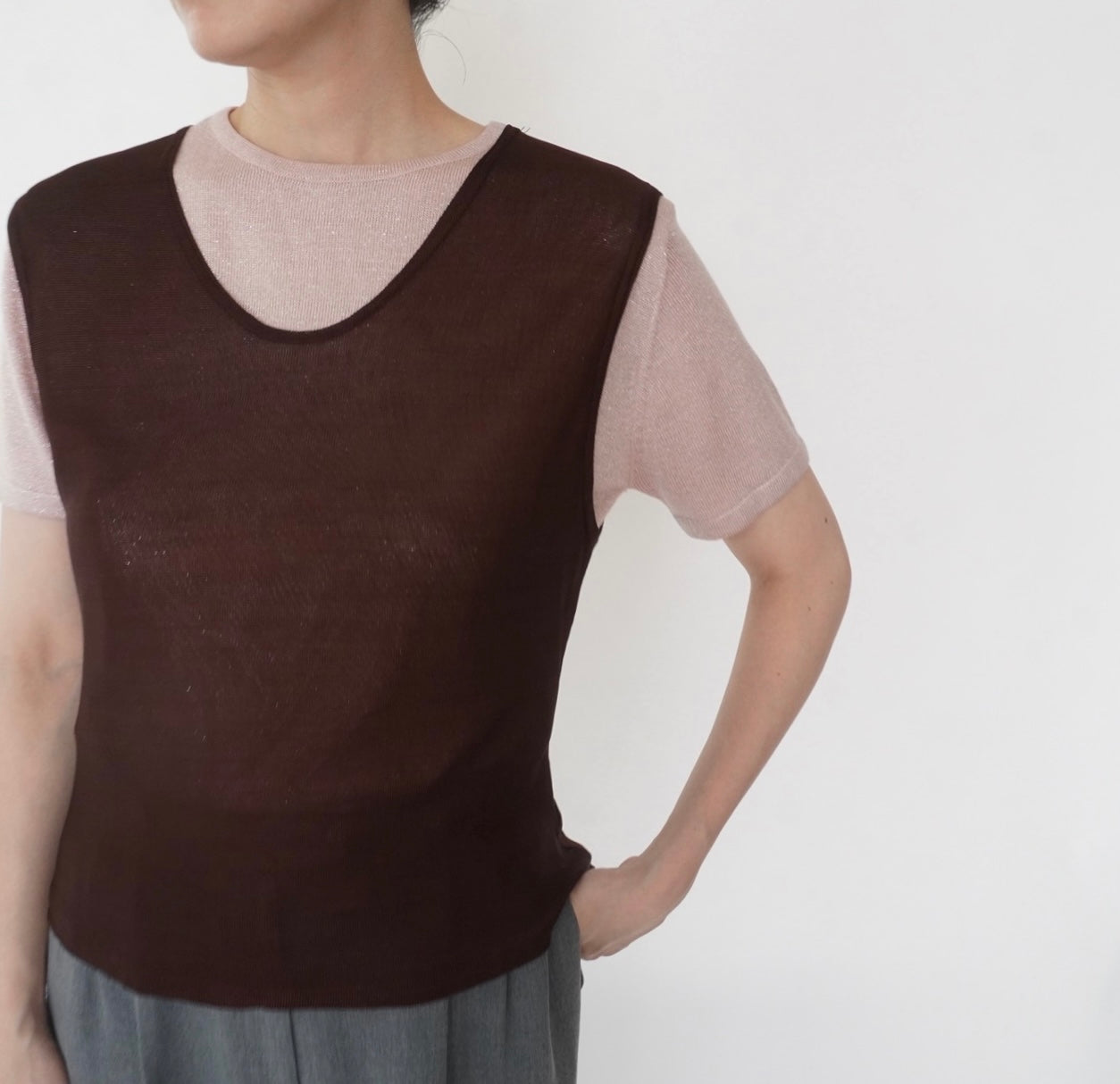 90s Brown Sleeveless Top Made in Italy