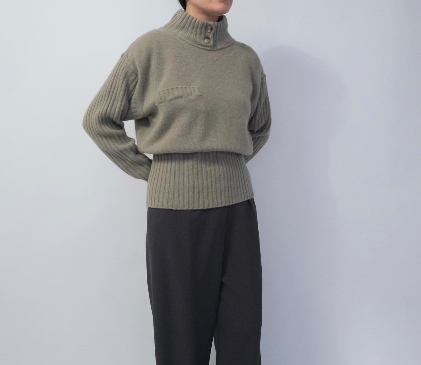 90s EURO Ribbed Design Knit