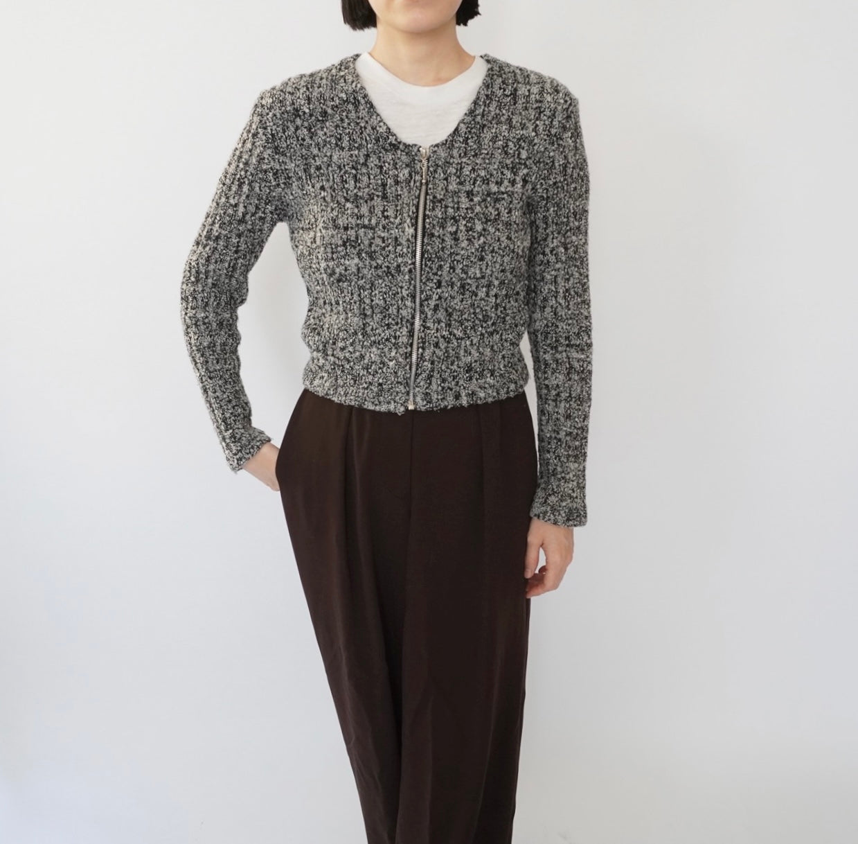 90s Zipped Knit Top