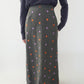 90s Wool Embroidery Maxi Skirt Made in Italy
