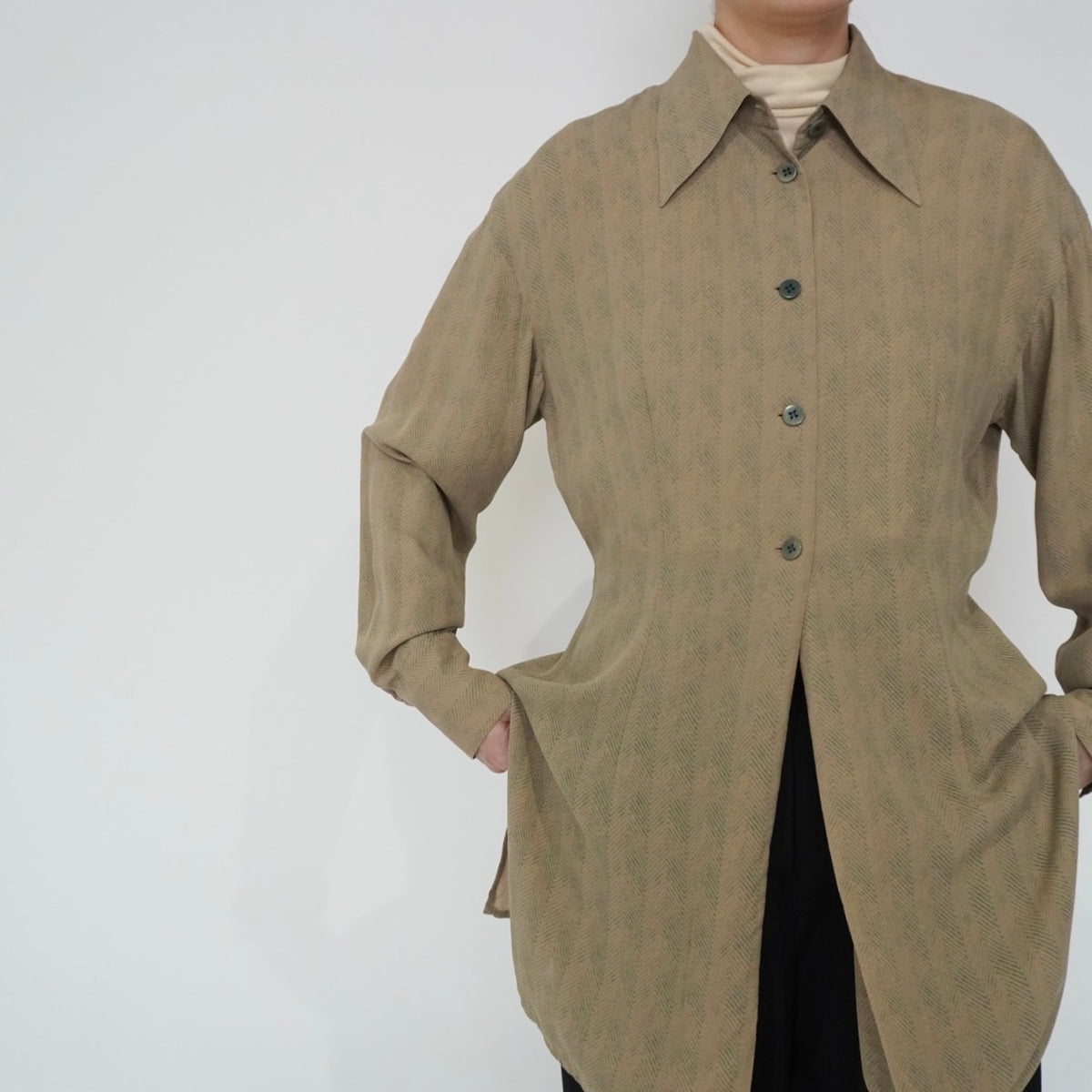 90s Silk Long Shirt