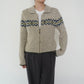 90s Pattern Zip Knit Made in USA