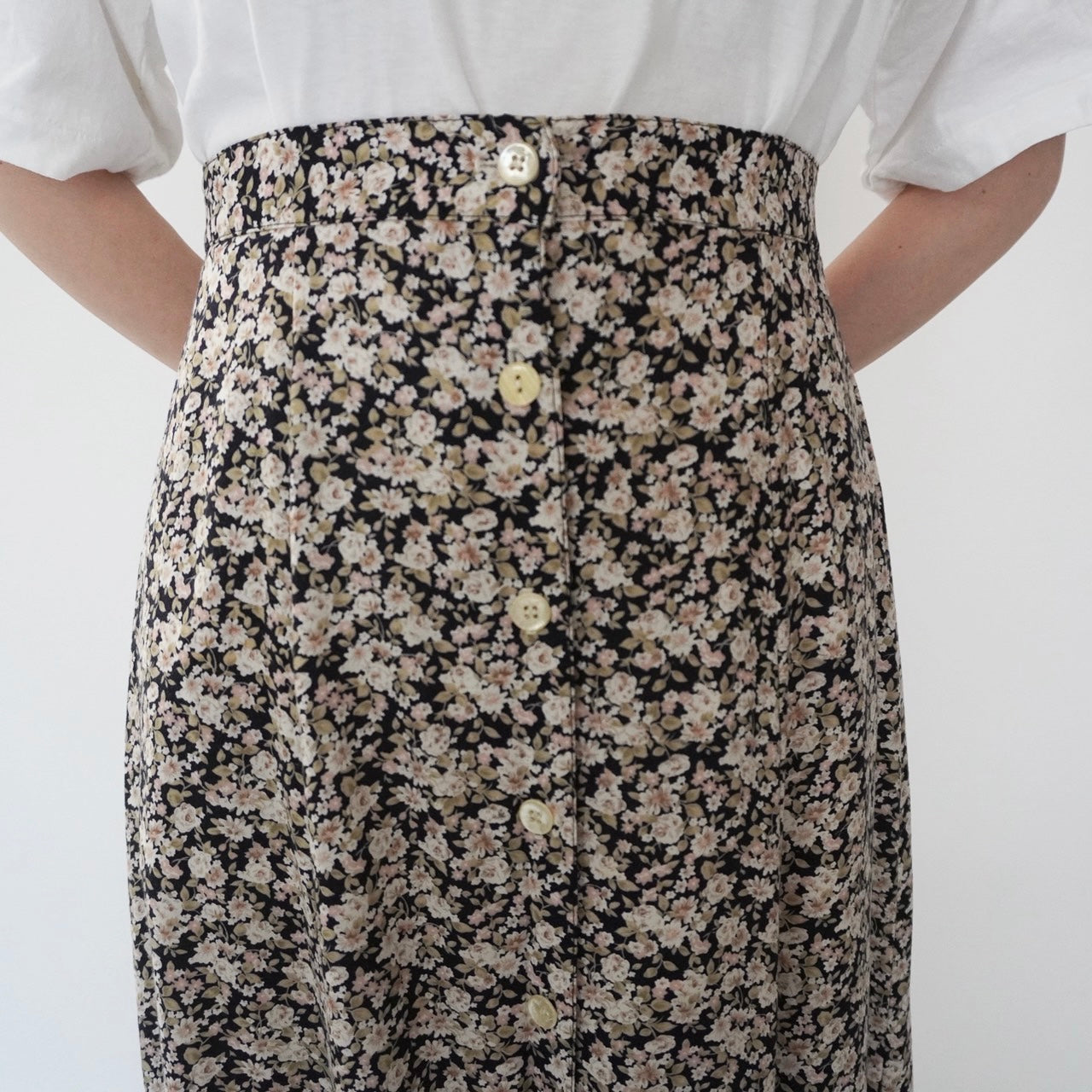 90s Floral Print Skirt Made in USA