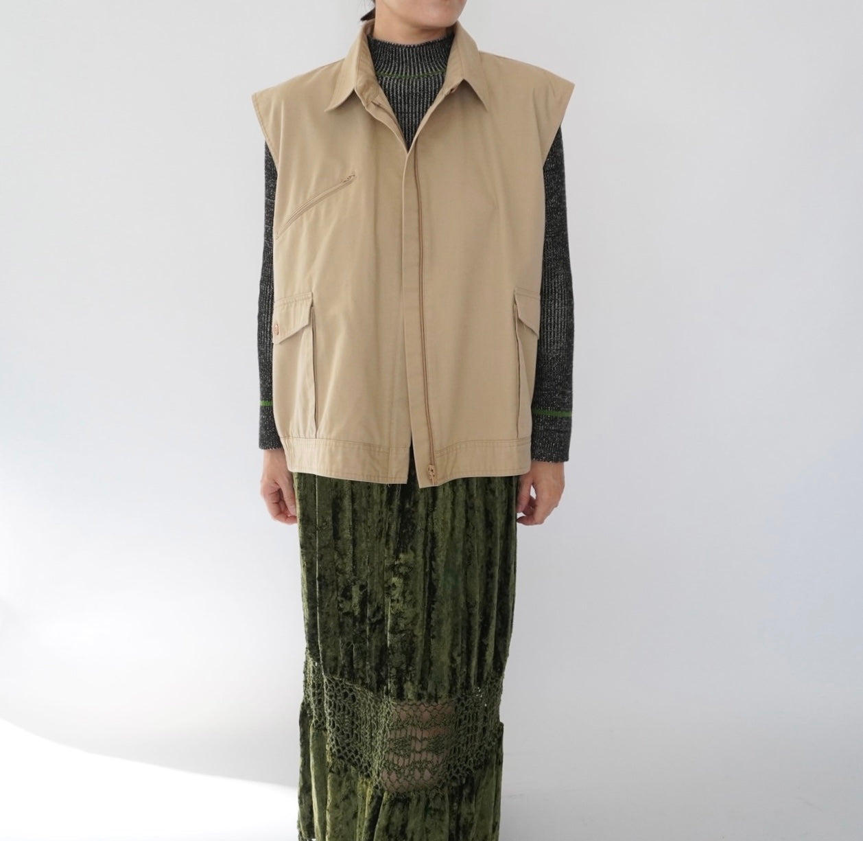 90s Zip Boxy Vest