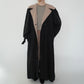 90s Black Design Maxi Coat