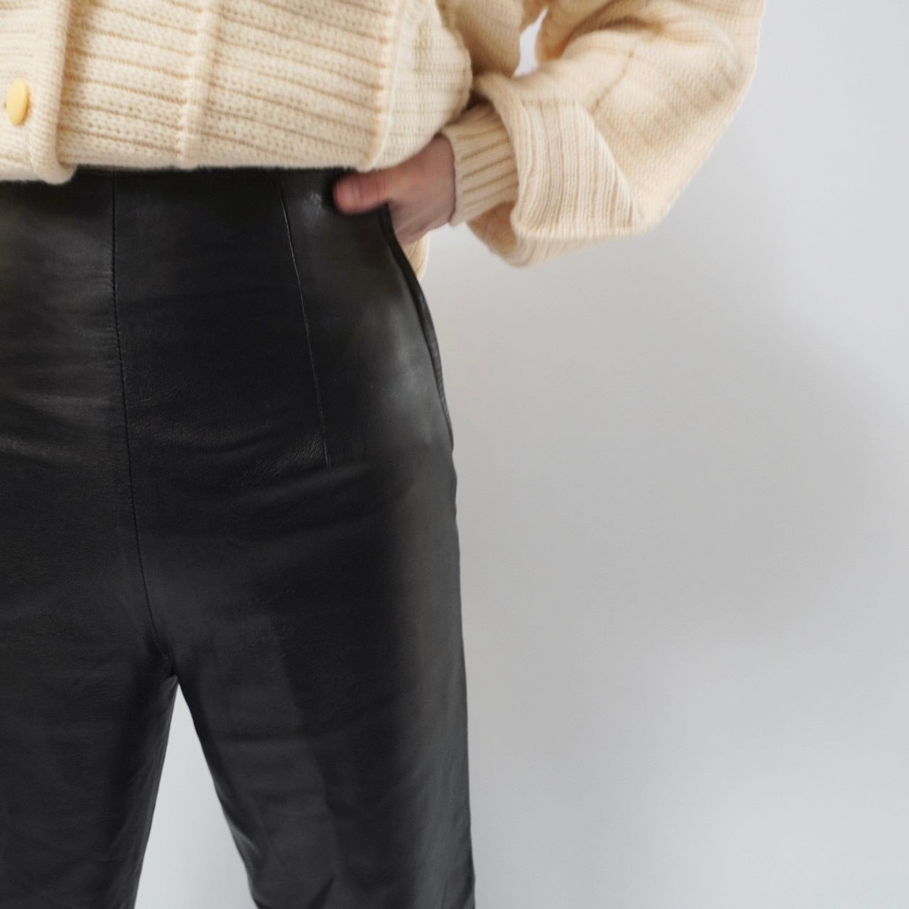 90s Black Leather Pants