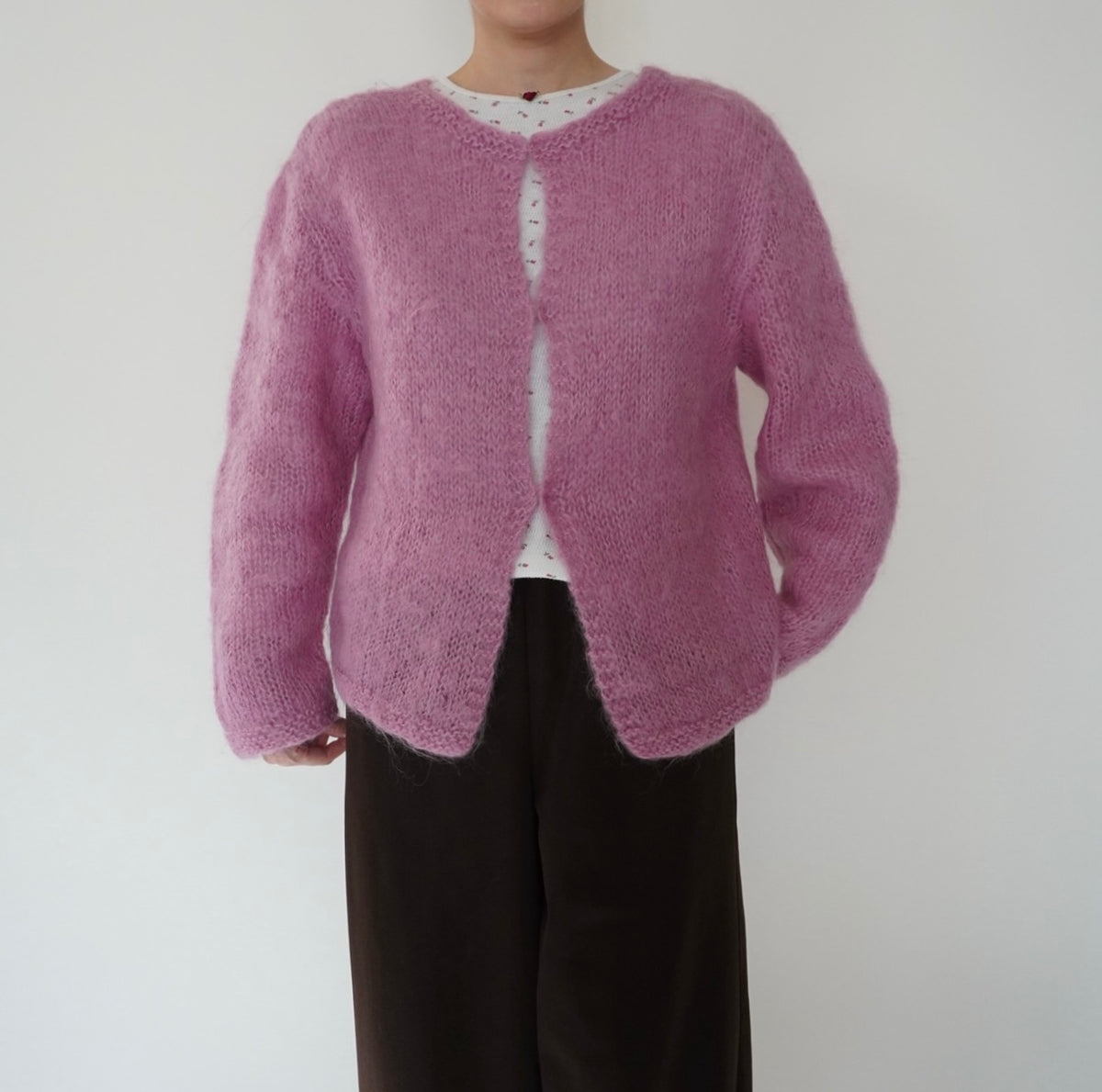 80s Pink Knit Cardigan