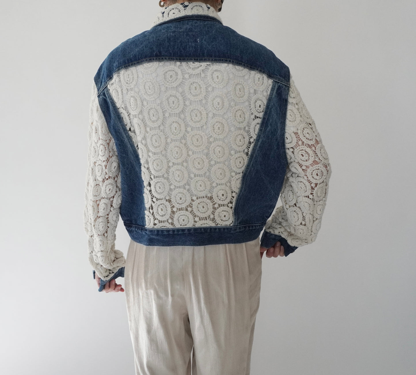 90s Crochet Denim Jacket