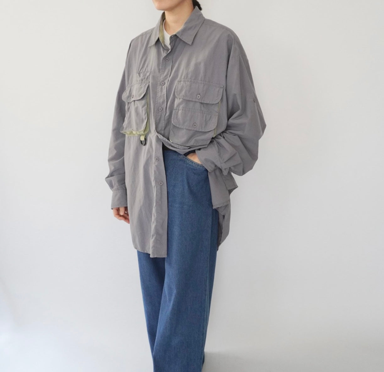 80s "ORIVIS" Nylon Design Shirt